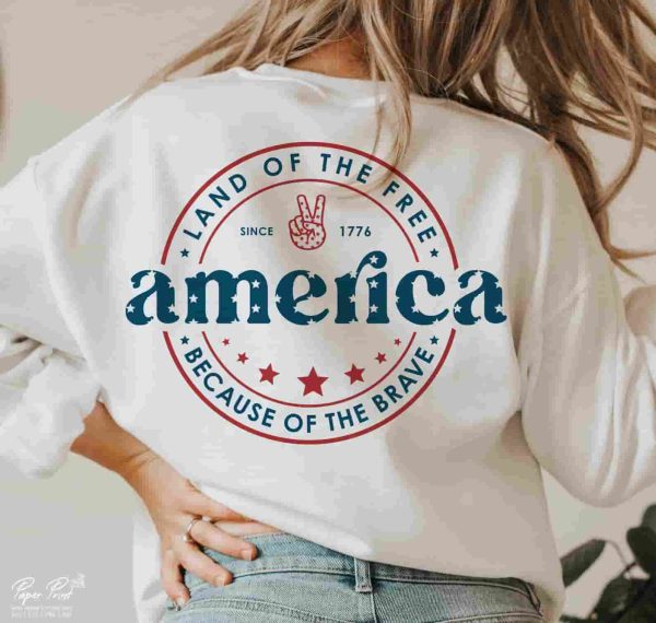 America Land Of The Free Because Of The Brave Sweater