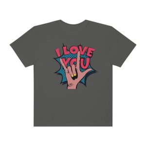 Comfort Colors I Love You Shirt Sign Language Retro Design Unisex Tshirt ASL I Love You Gift Valentines Day 2