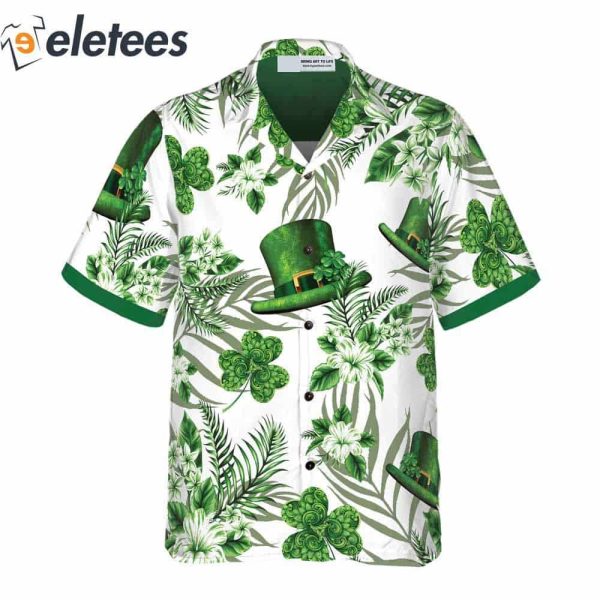 Ireland Green Hat Erin Go Braugh and Shamrock Pattern Hawaiian Shirt