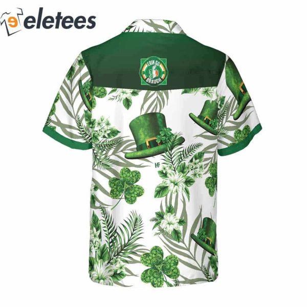 Ireland Green Hat Erin Go Braugh and Shamrock Pattern Hawaiian Shirt