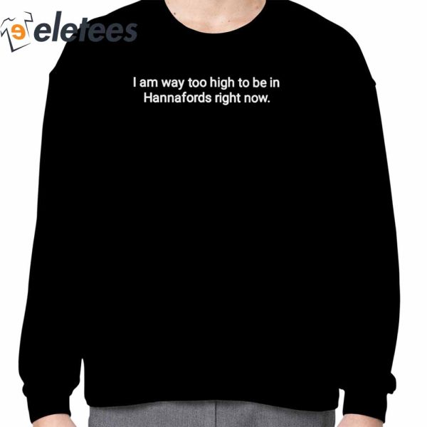 I Am Way Too High To Be In Hannafords Right Now T-Shirt