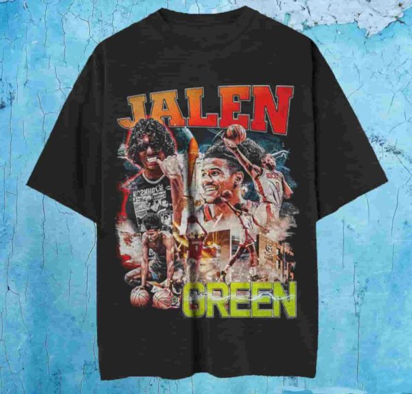 Jalen Green Vintage 90s Wash T-shirt, Basketball Gifts