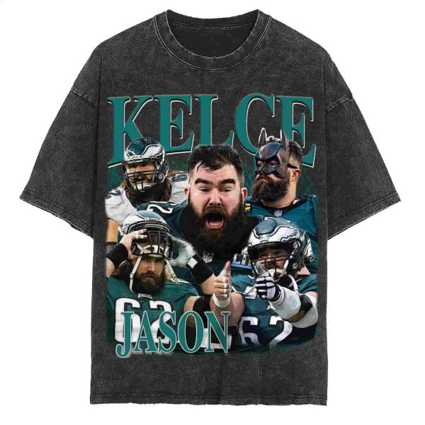 Jason Kelce Vintage Washed T-Shirt, NFL Gift for Fan