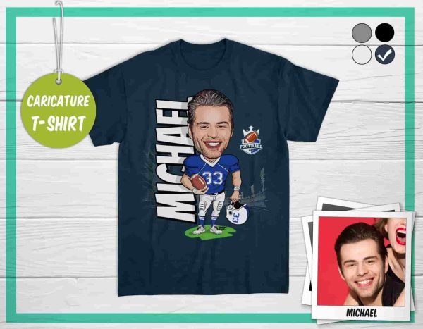 Personalized American Football Caricature T-shirt