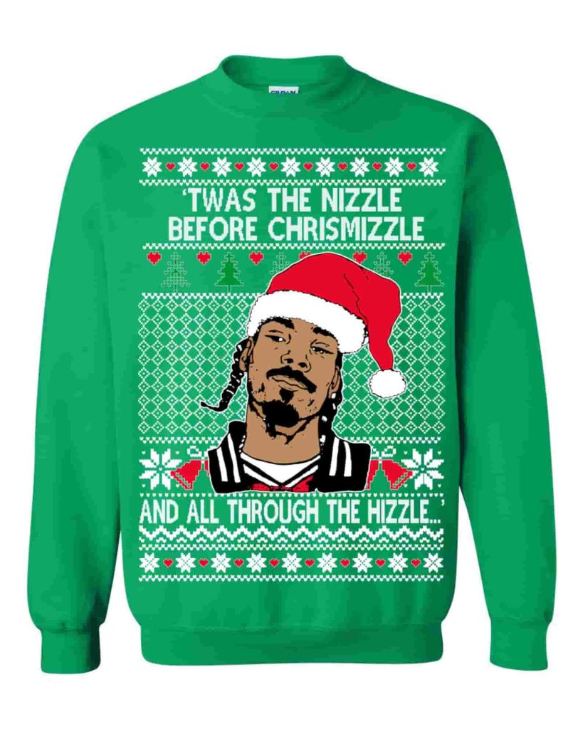 Snoop Dogg Twas The Nizzle Before Chrismizzle Ugly Christmas Sweater1