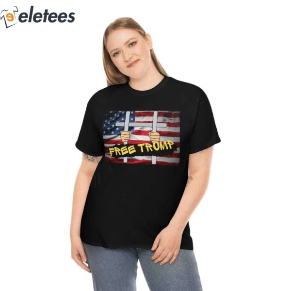 Free Trump Prison Bars USA Flat Shirt