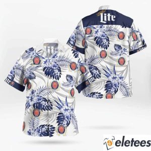 Miller Lite Beer Leaves Flowers Hawaiian Shirt3