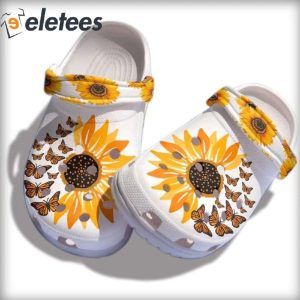 Sunflower Butterfly Shoes Clogs Crocs1