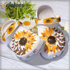 Sunflower Butterfly Shoes Clogs Crocs2
