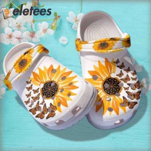 Sunflower Butterfly Shoes Clogs Crocs3