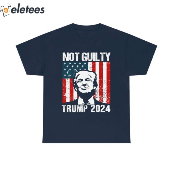 Trump Not Guilty 2024 American Flat Shirt