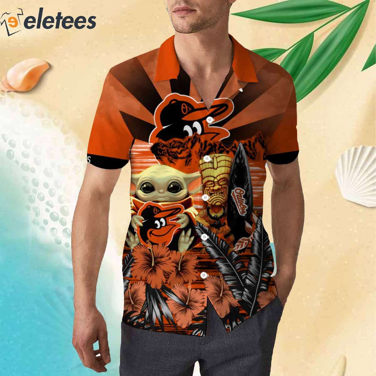 Custom Orioles Hawaiian Shirt Mascot Tropical Summer Baltimore