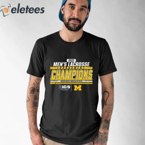 Blue 84 Michigan Wolverines 2023 Big Ten Mens Lacrosse Tournament Champions Shirt 4