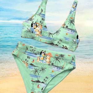 Bluey Beach Hawaiian Two Piece Bikini Set 1
