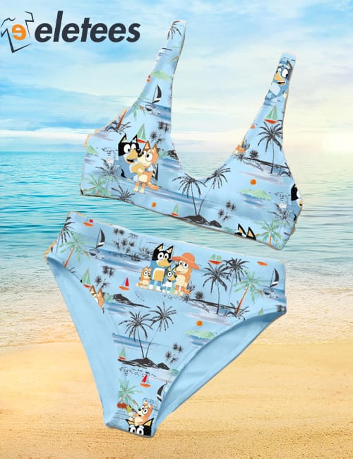 Bluey Beach Hawaiian Two-Piece Bikini Set