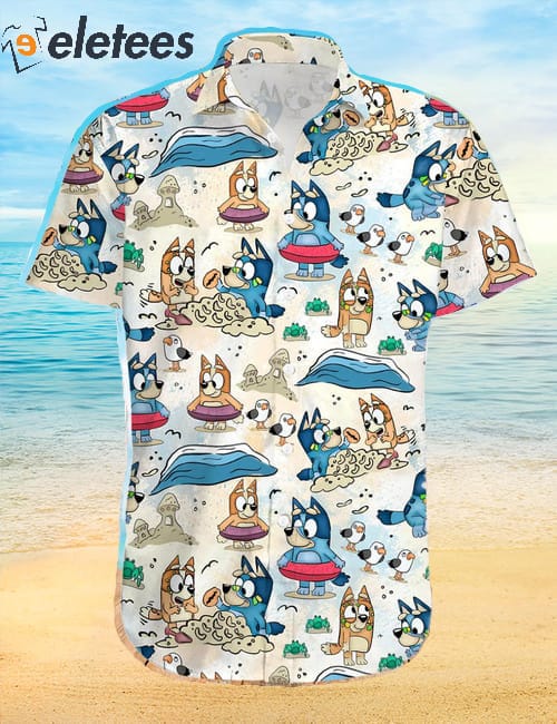 Bluey's Family Goes To The Beach Hawaiian Shirt