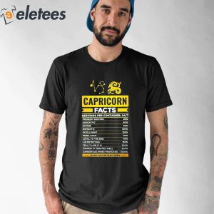 Capricorn Facts Servings Per Container 24/7 Shirt