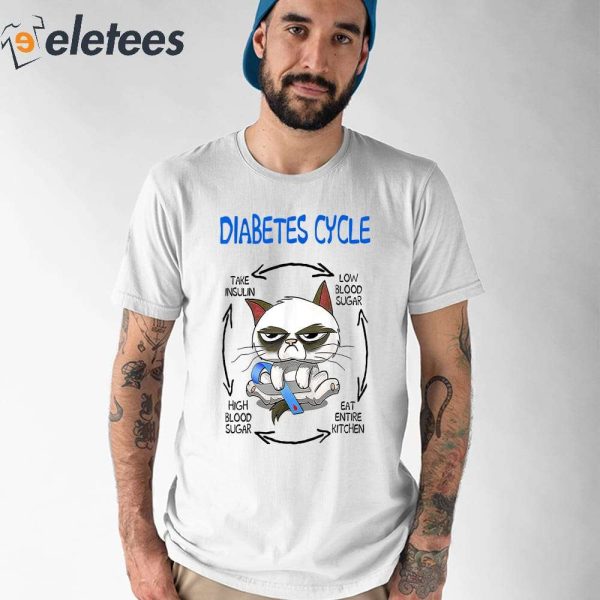 Cat Diabetes Cycle Take Insulin Low Blood Sugar Shirt