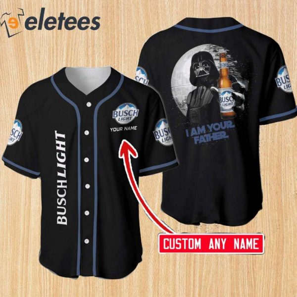 Custom Busch Light Darth Vader I Am Your Father Baseball Jersey