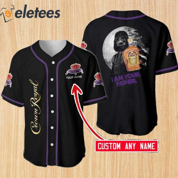 Custom Crown Royal Darth Vader I Am Your Father Baseball Jersey