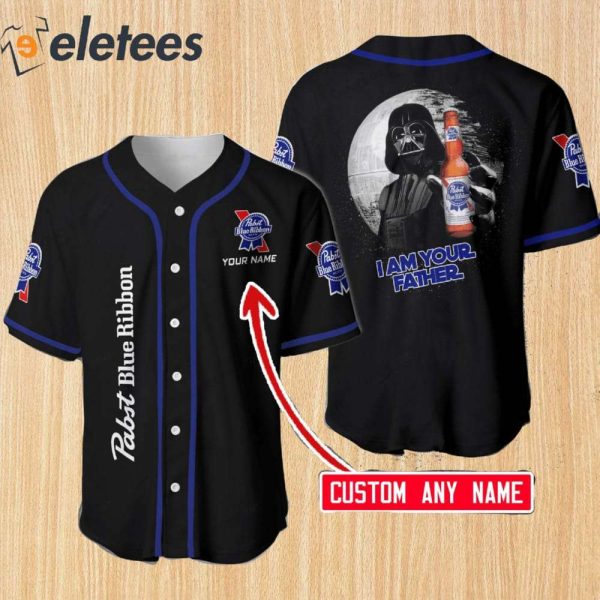 Custom Pabst Blue Ribbon I Am Your Father Baseball Jersey