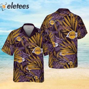 Los Angeles Lakers NBA 2023 Tropical Palm Leaves Aloha Hawaiian Shirt 1