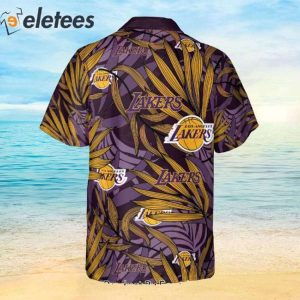 Los Angeles Lakers NBA 2023 Tropical Palm Leaves Aloha Hawaiian Shirt 3