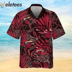 Miami Heat NBA 2023 Tropical Palm Leaves Aloha Hawaiian Shirt 2
