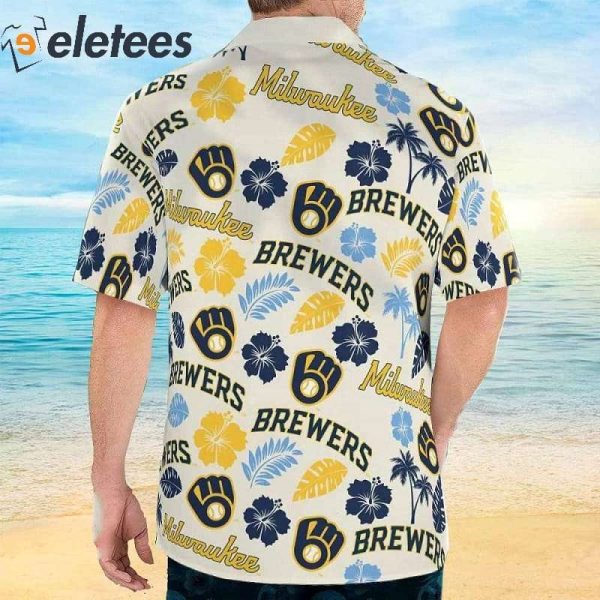 Milwaukee Brewers 2023 Flower Palm Trees Hawaiian Shirt