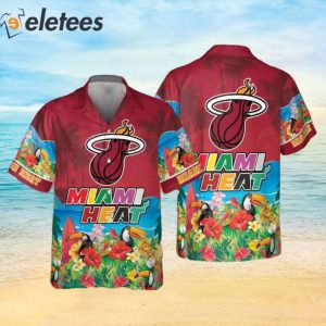 NBA Miami Heat And Toucan Beach 2023 AOP Hawaiian Shirt 1