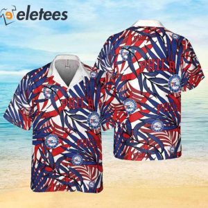 Philadelphia 76ers NBA 2023 Tropical Palm Leaves Aloha Hawaiian Shirt 1