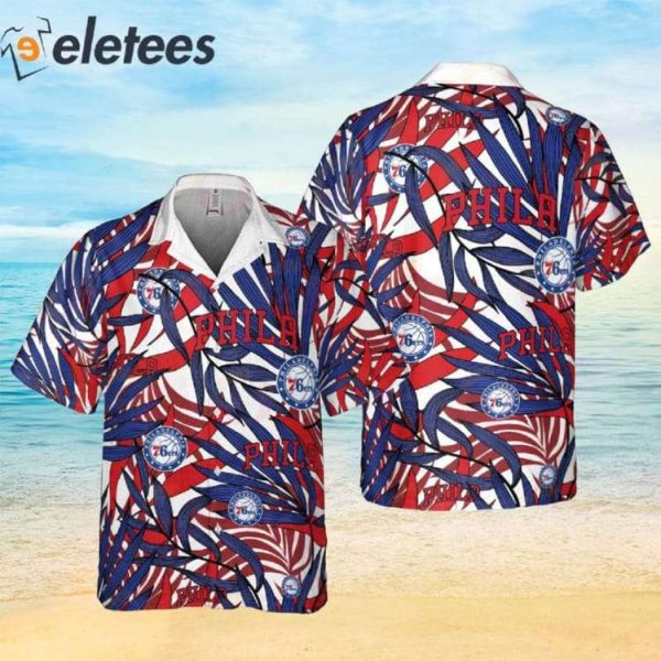 Philadelphia 76ers NBA 2023 Tropical Palm Leaves Aloha Hawaiian Shirt