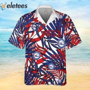 Philadelphia 76ers NBA 2023 Tropical Palm Leaves Aloha Hawaiian Shirt 2