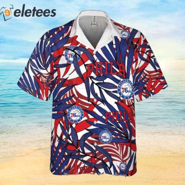 Philadelphia 76ers NBA 2023 Tropical Palm Leaves Aloha Hawaiian Shirt