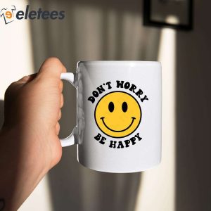 Yellow Smiley Dont Happy Be Worry Mug 1