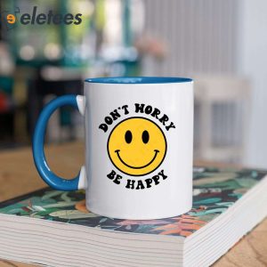 Yellow Smiley Dont Happy Be Worry Mug 2