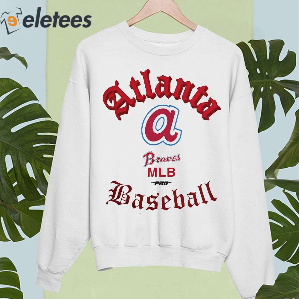 Eletees Atlanta Braves Pro Standard Cream Cooperstown Collection Old English Shirt