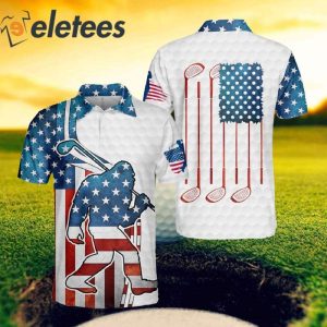 Bigfoot American Flag Golf Polo Shirt