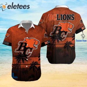 CFL BC Lions Tropical Tree Hawaiian Shirt 1