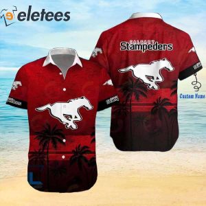 CFL Calgary Stampeders Tropical Tree Hawaiian Shirt