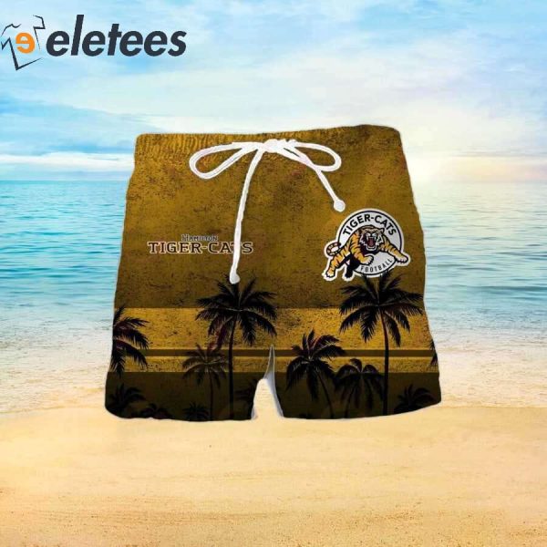 CFL Hamilton Tiger-Cats Tropical Tree Hawaiian Shirt
