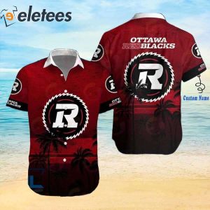 CFL Ottawa Redblacks Tropical Tree Hawaiian Shirt