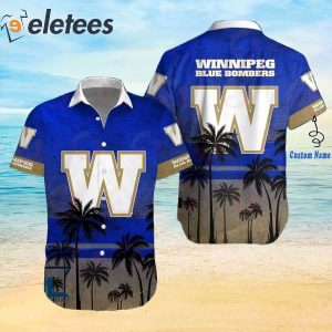 CFL Winnipeg Blue Bombers Tropical Tree Hawaiian Shirt