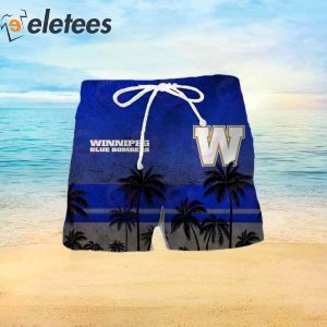 CFL Winnipeg Blue Bombers Tropical Tree Hawaiian Shirt 2
