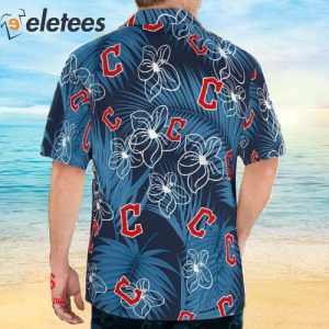 2023 Cleveland Guardians Flower Hawaiian Shirt - Skullridding