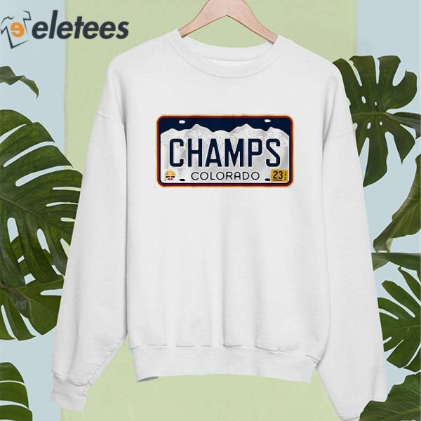 Denver Nuggets Colorado Champs License Plate Shirt