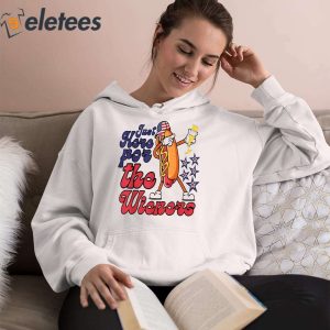 Hot Dog Just Here For The Wieners 4Th Of July Shirt 4