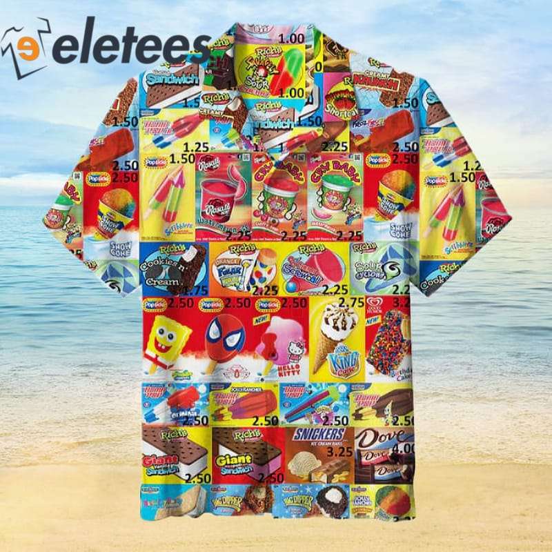 Ice-Cream Button-Ups For Men 3D Printed Men’s Island Shirt