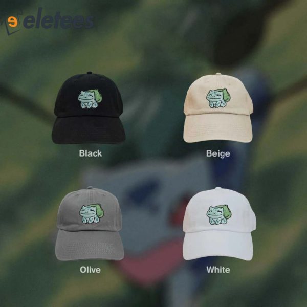 Leaf Green Anime Embroidered Hat