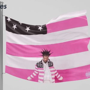 Gentcreate Pink Tape Flag Tapestry Music Album Cover Tapestry Lil Rapper Uzi Pink American Flag Tapestry Wall Hanging Dorm Backdrop Banner Room Flags Home